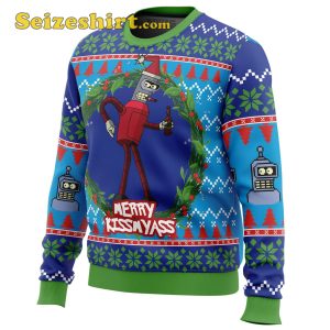 Merry Kissmyass Futurama Ugly Boys Christmas Sweater