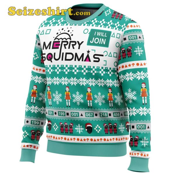 Merry Squidmas Squid Game Boys Christmas Sweater