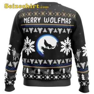 Merry Wolfmas Wolf Mens Ugly Christmas Sweater