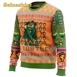 Michelangelo Rise of the Teenage Mutant Ninja Turtles Mens Ugly Christmas Sweater