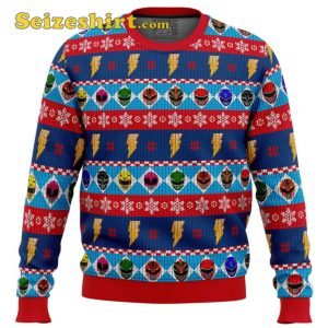 Mighty Helmets Power Rangers Mens Ugly Christmas Sweater