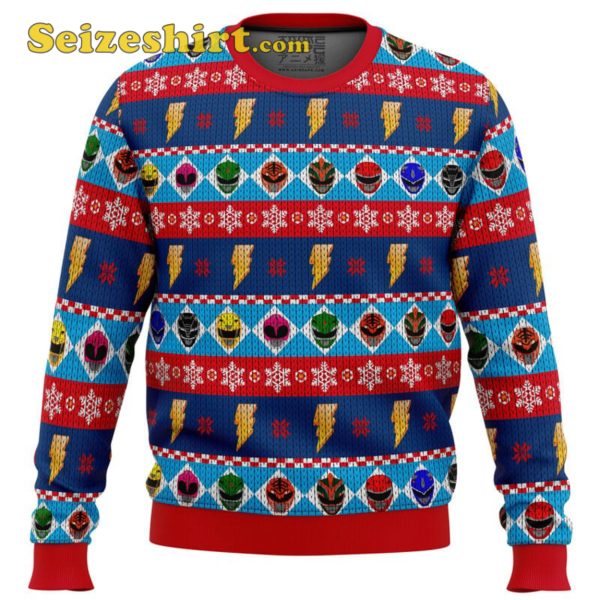 Mighty Helmets Power Rangers Mens Ugly Christmas Sweater