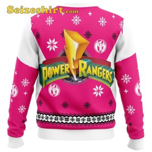 Mighty Morphin Power Rangers Pink Mens Ugly Christmas Sweater