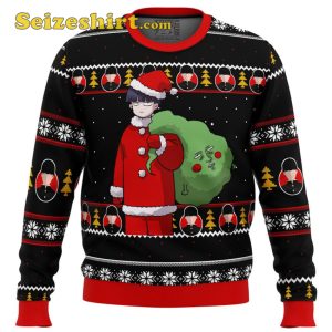Mob Psycho 100 Santa Mens Ugly Christmas Sweater