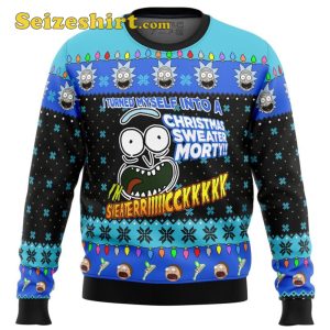 Rick & Morty Ugly Christmas Sweater Blue