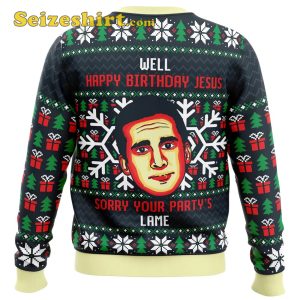 V Neck Sweater Happy Birthday Jesus Funny The Office Ugly Sweater
