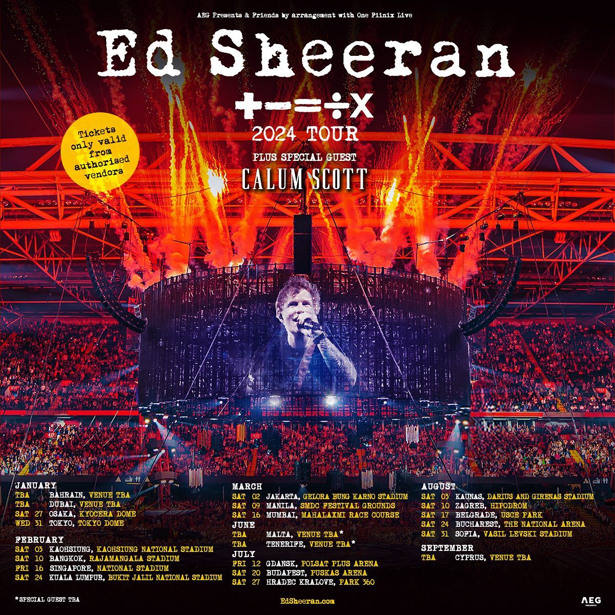Ed Sheeran Tour Dates 2024