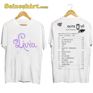 Olivia Rodrigo GUTS Tracklist Shirt