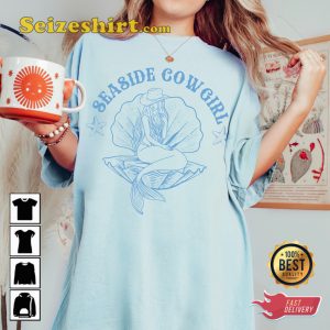 Blue Oyster On The Half Shell Cowgirl Shirt