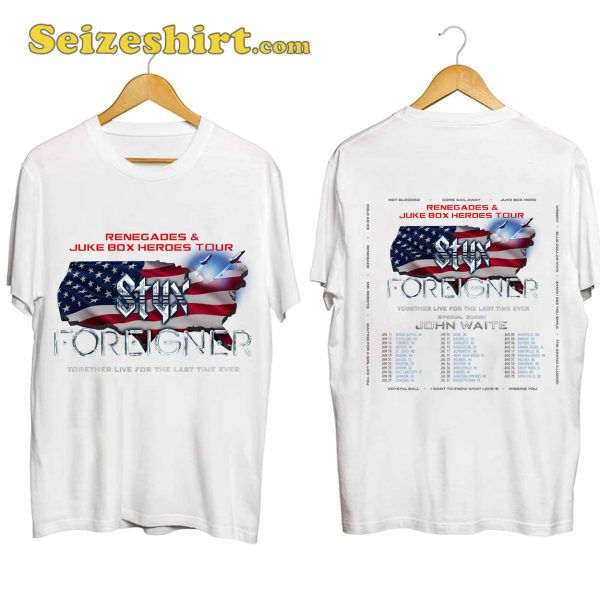 Styx And Foreigner Band Summer Tour Shirt