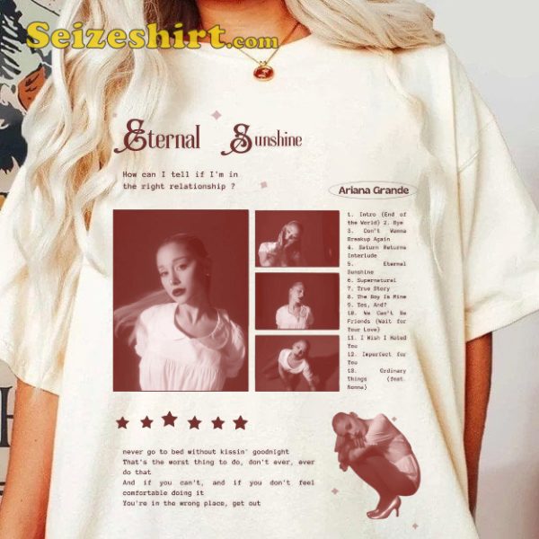 Ariana Grande Eternal Sunshine Tracklist Shirt