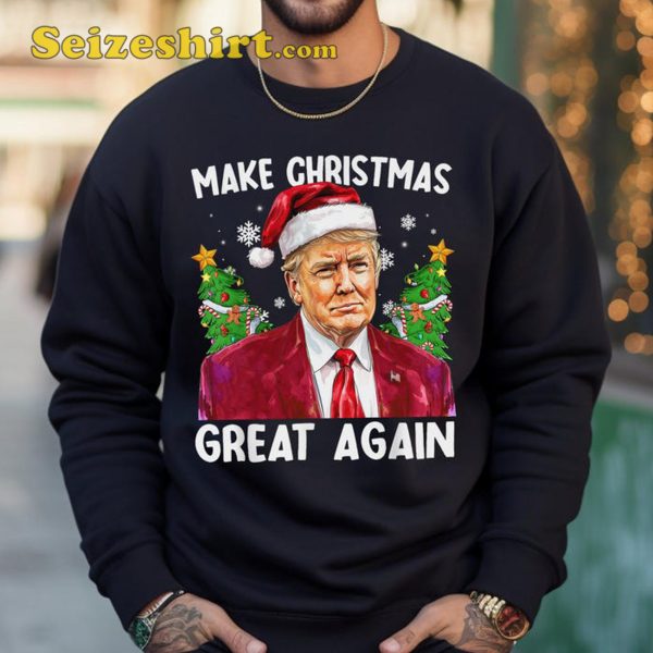 Make Christmas Great Again Funny Trump Sweatshirt