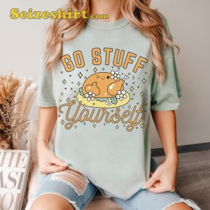 Funny Kawaii Cartoon Prank Turkey Thanksgiving Shirt