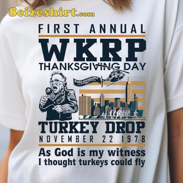 Funny Thanksgiving WKRP Turkey Drop Shirt