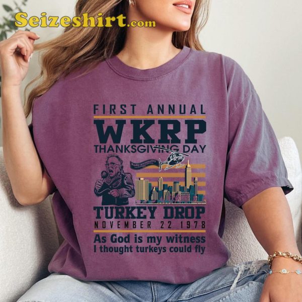 Funny Thanksgiving WKRP Turkey Drop Shirt