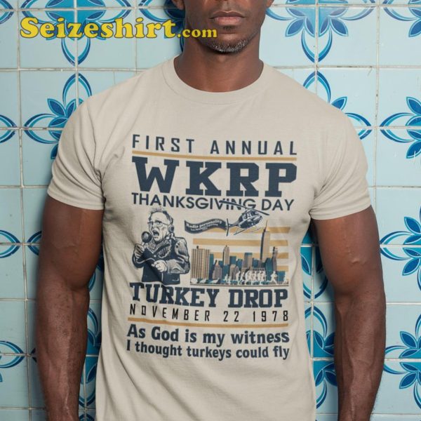 Funny Thanksgiving WKRP Turkey Drop Shirt