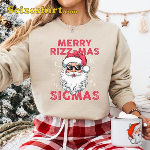 Merry Rizzmas Funny Santa Claus Sweatshirt