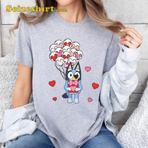 Bluey With Heart Balloons For Valentine’s Day Sweatshirt