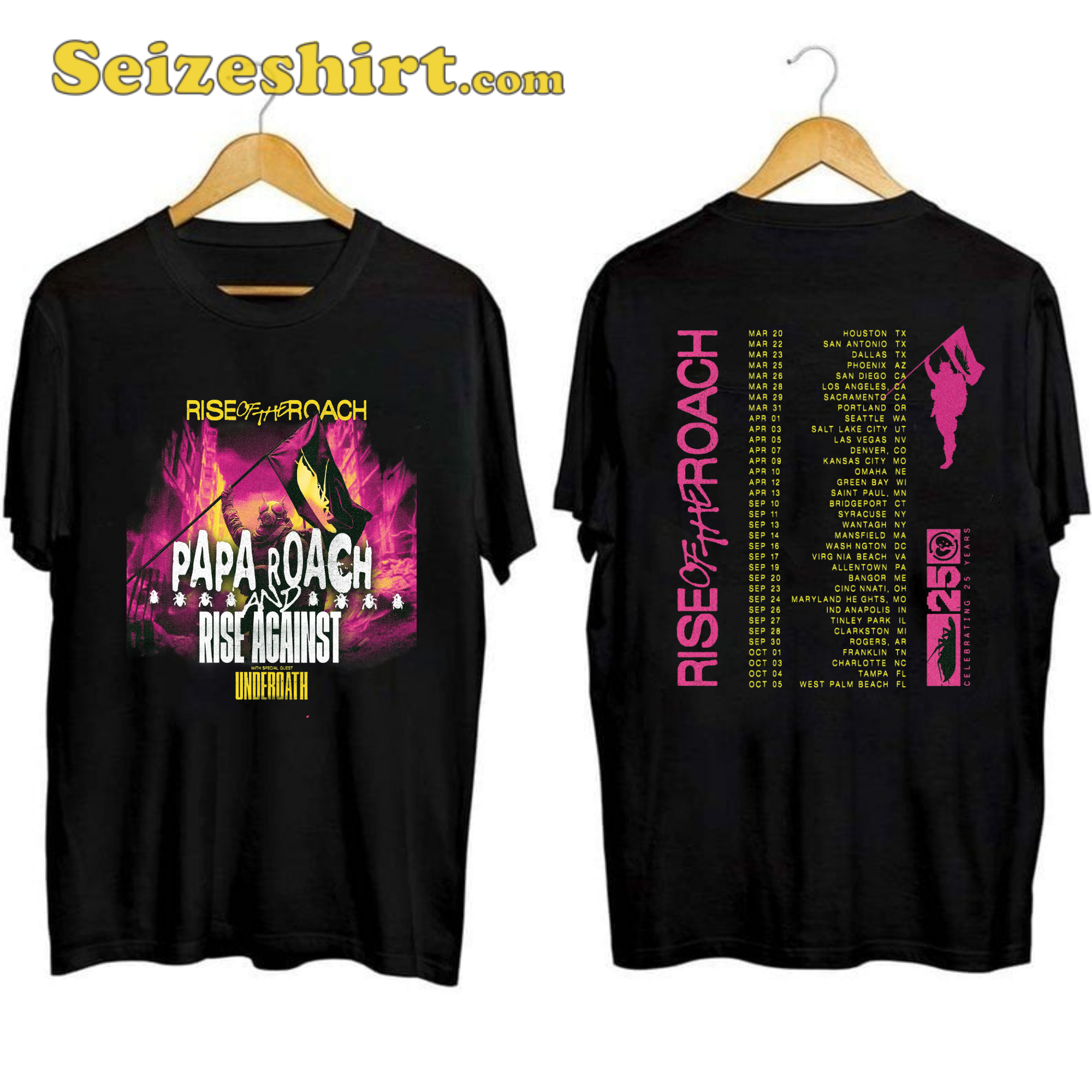 Papa Roach and Rise Against Tour Shirt