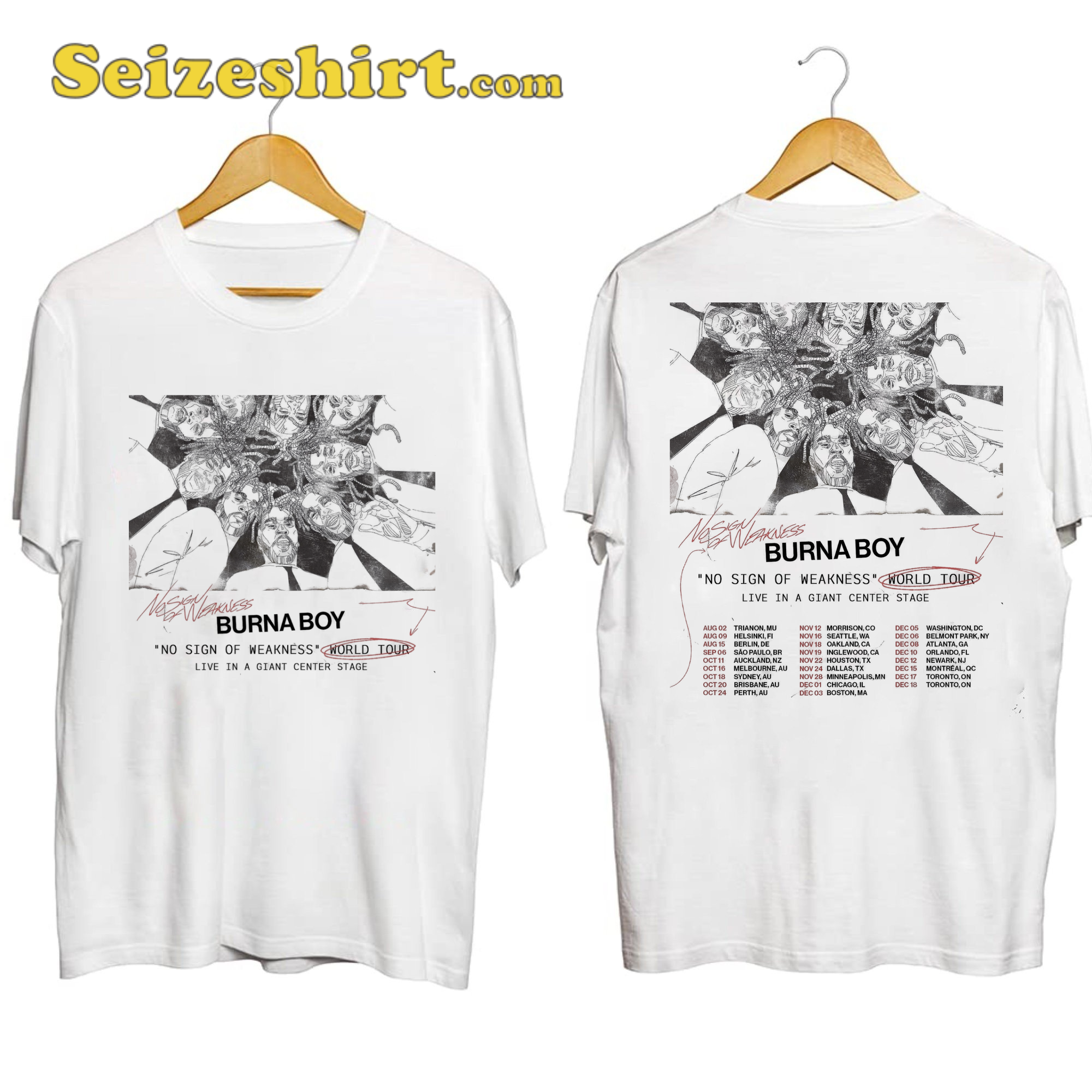 Burna Boy No Sign Of Weakness Tour Shirt